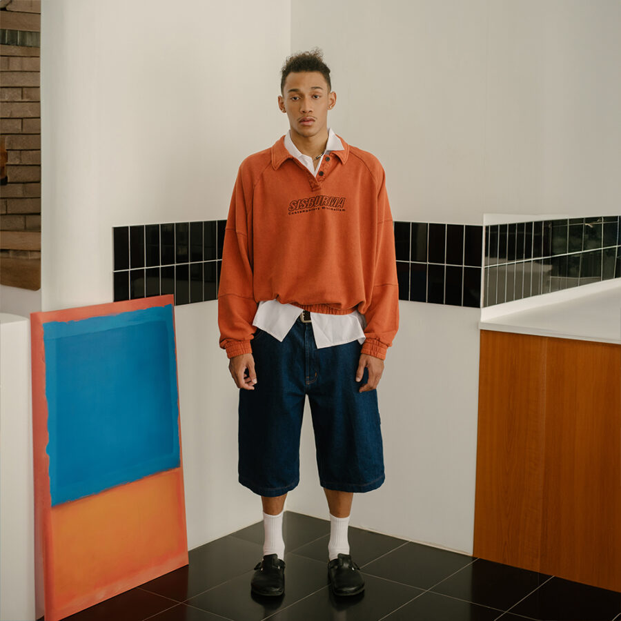 Sisburma Acid Washed Collar Sweatshirt - Image 8
